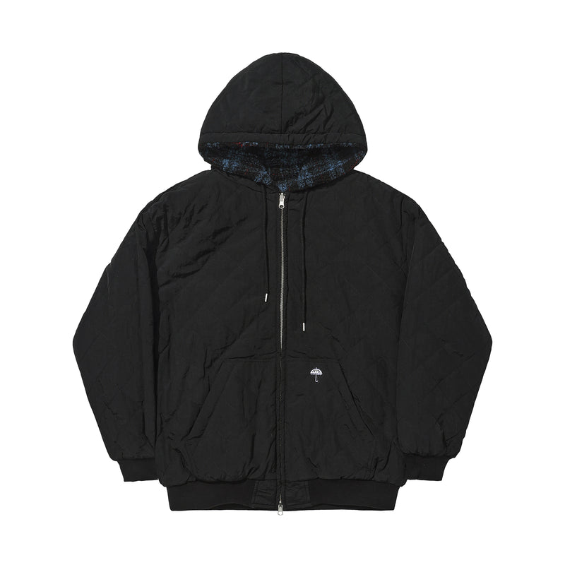 Hélas Ocaro Reversible Full Zip Jacket Blue Checkered – omkeerbaar jack met blauw geruit patroon en effen binnenzijde