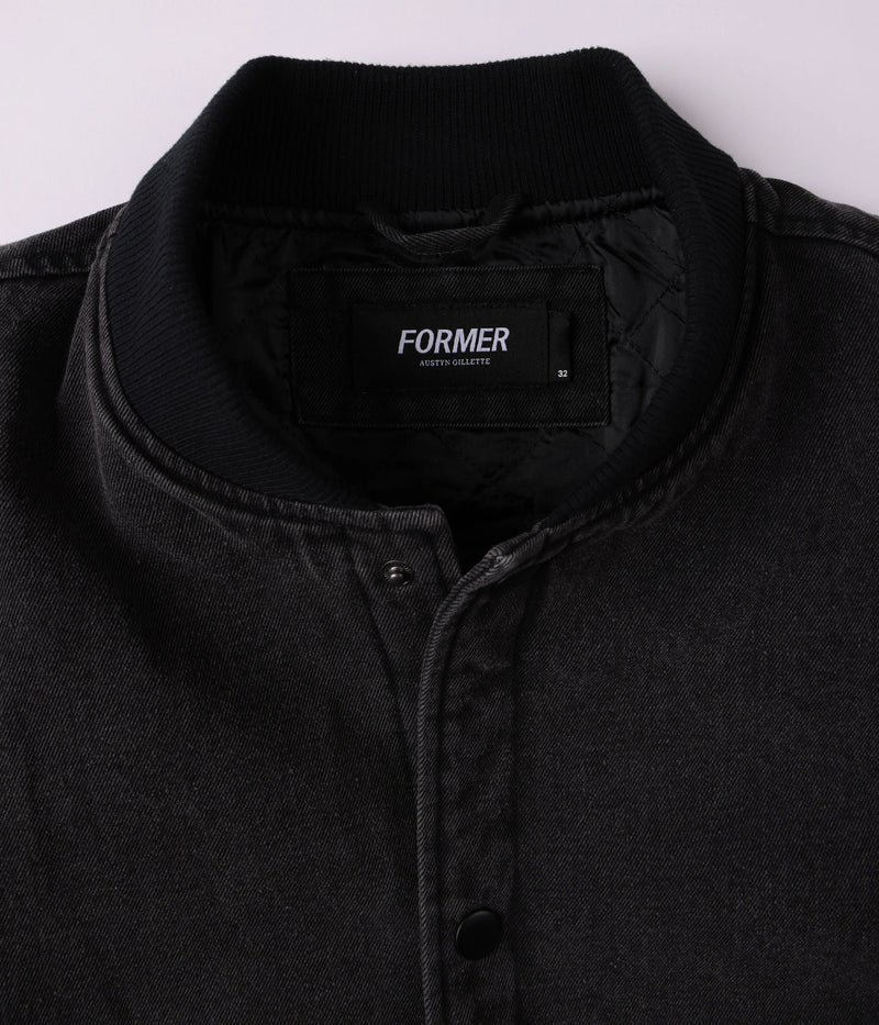 Former AG Denim Varsity Jacket Black