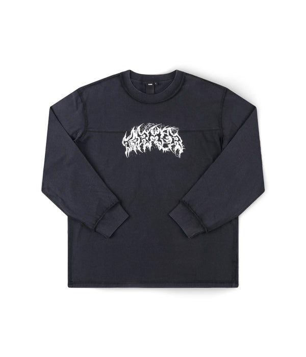 Former Praise LS-Shirt Washed Black – heavyweight longsleeve met washed finish en Praise ruggraphic