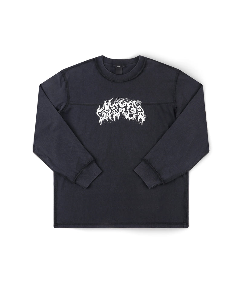 Former Praise LS-Shirt Washed Black – heavyweight longsleeve met washed finish en Praise ruggraphic