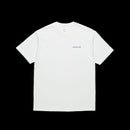 Last Resort AB Atlas Monogram SS Tee White Reflex Blue – wit T-shirt van 100% katoen met Reflex Blue Atlas Monogram-print op borst en rug