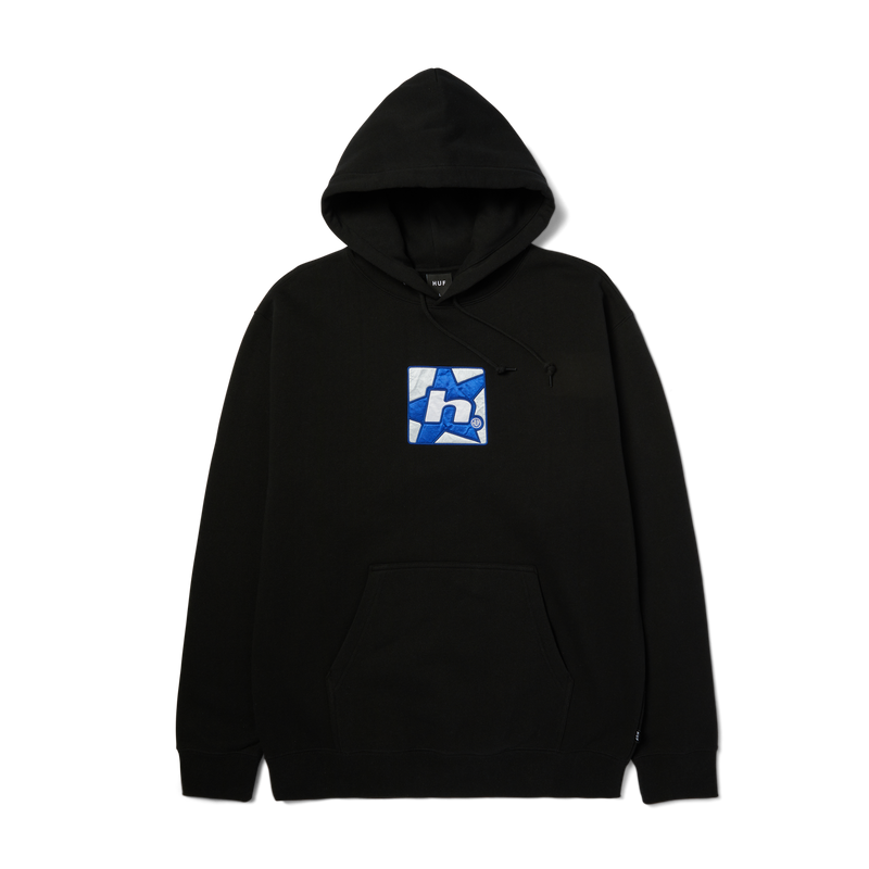 HUF H Star P/O Hoodie zwart fleece hoodie met H-logo en sterprint
