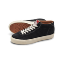Last Resort AB VM001 Mid Black White – mid-top skateschoen van zwart suède met witte zool en subtiele branding