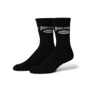 HUF x Thrasher Logo Sock – crew sokken met jacquard HUF x Thrasher-logo, verkrijgbaar in zwart en wit, gemaakt van zachte katoenblend