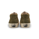 Last Resort AB VM001 Mid Olive White – mid-top skateschoen van olijfgroen suède met witte zool en subtiele branding