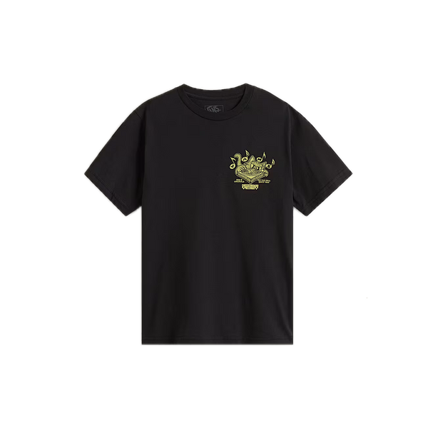 Vans Scratched Records Kids Black – zwart kinder T-shirt met Scratched Records-graphic op borst en rug
