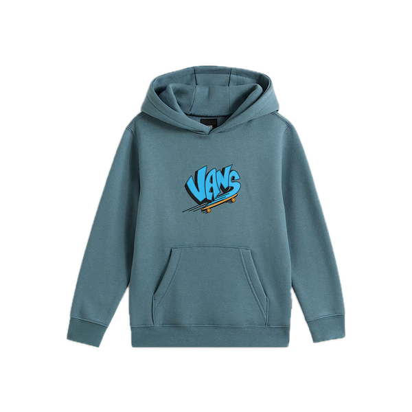 Vans Sk8 Pullover Kids Stormy Weather – kinderhoodie in stormy weather blauw met Vans-logo en capuchon