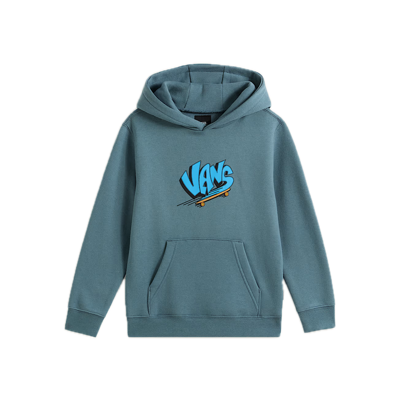 Vans Sk8 Pullover Kids Stormy Weather – kinderhoodie in stormy weather blauw met Vans-logo en capuchon