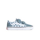 Vans Old Skool Velcro Color Theory Checkerboard Stormy Weather Junior – junior sneaker met klittenbandsluiting, stormy weather blauw en checkerboard-details