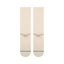 Stance Icon Oatmeal – beige (oatmeal) crew sokken met geborduurd Stance-logo, medium cushioning en versterkte hiel en teen