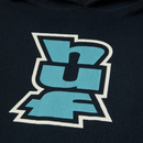 HUF Megablast Reverse Hoodie zwart fleece hoodie met Megablast-graphic op borst en rug