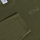 Polar Skate Co Steve LS Tee Stroke Logo Army Green – longsleeve van 100% katoen met geborduurd Stroke-logo op de borst in army-groene kleur.