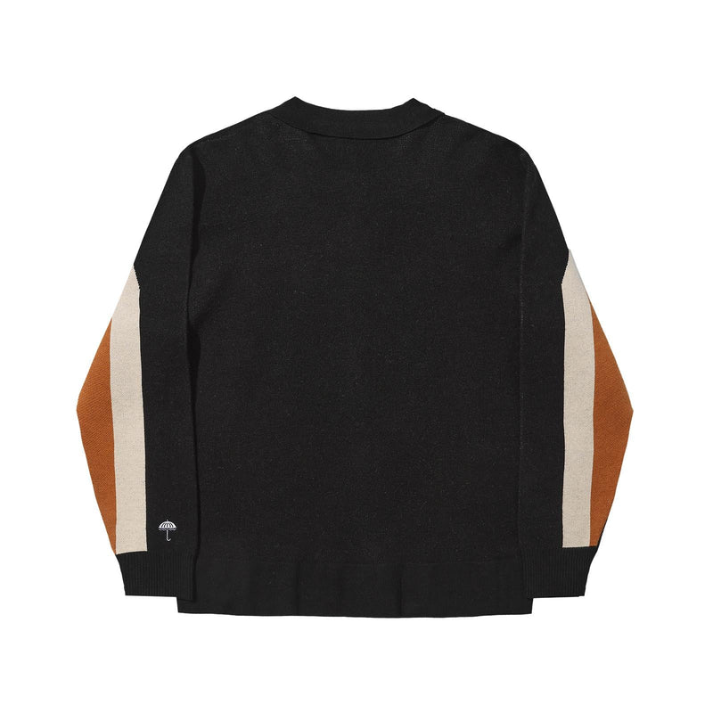 Hélas Caps Nile Zipped Knit Polo – gebreide polo van katoen met halve ritssluiting en subtiel Hélas-logo op de borst