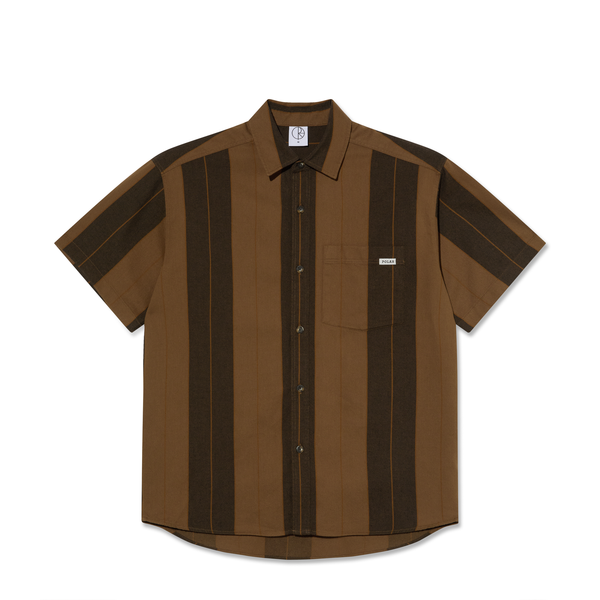 Koop de Polar Skate Co Mitchell Shirt Brown Block Stripe veilig en snel bij Revert 95 online of kom hem checken in de winkel in Haarlem.