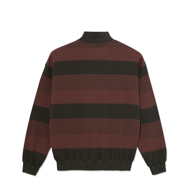 Polar Skate Co Surf Half Zip Sweater Dirty Black Brownstone – tweekleurige sweater met halve rits en relaxed fit