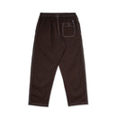 Polar Surf Pants Contrast Chocolate White – corduroy broek in chocoladebruin met witte contrasterende stiksels en loose fit