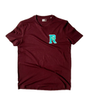 Rumble Cat Dark Cherry T-Shirt – donkerrood T-shirt van katoen en gerecycled polyester met Rumble Cat-print op de borst