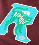 Rumble Cat Dark Cherry T-Shirt – donkerrood T-shirt van katoen en gerecycled polyester met Rumble Cat-print op de borst