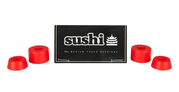 Koop de Sushi Skateboards Medium 90A 4 Pack Bushings veilig en snel bij Revert 95 online of kom hem checken in de winkel in Haarlem.