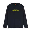 Santa Cruz Malba Crash Dot Crew – zwarte sweater met Crash Dot-logo op borst en rug, gemaakt van zachte katoenblend