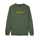 Santa Cruz Malba Crash Dot Crew – zwarte sweater met Crash Dot-logo op borst en rug, gemaakt van zachte katoenblend