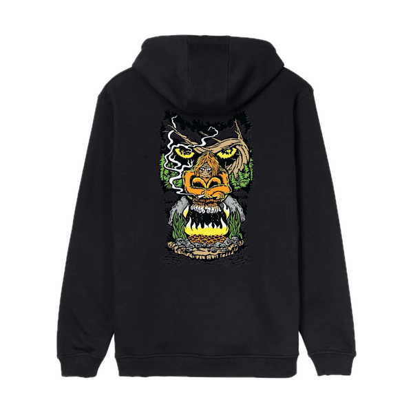 Santa Cruz Winkowski Big Foot Hood – zwarte hoodie met Big Foot-graphic van Erick Winkowski en Santa Cruz-logo op de borst