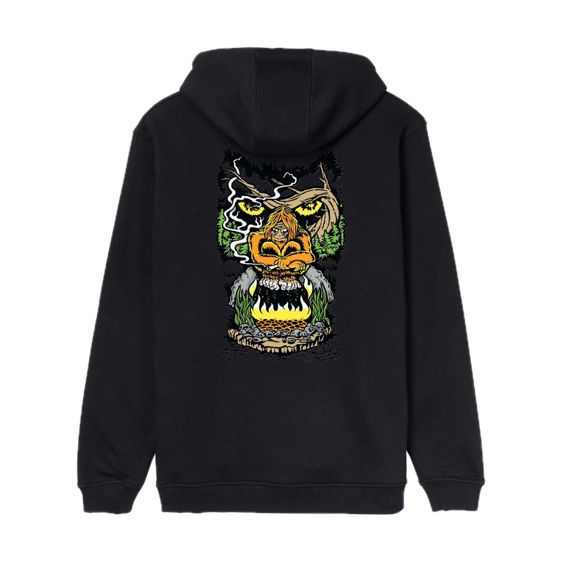 Santa Cruz Winkowski Big Foot Hood – zwarte hoodie met Big Foot-graphic van Erick Winkowski en Santa Cruz-logo op de borst
