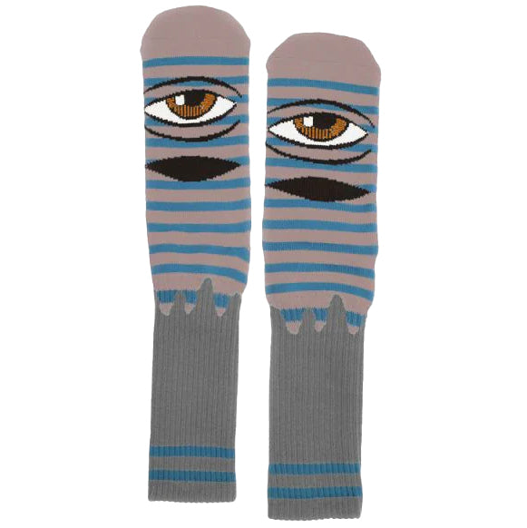 Toy Machine Sect Eye Stripe Sock Mauve Grey