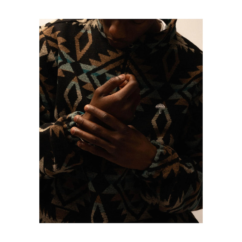 Hélas Caps Tradi Quarter Zip – quarter-zip sweater met opstaande kraag, geborduurd logo en sportieve retro-stijl