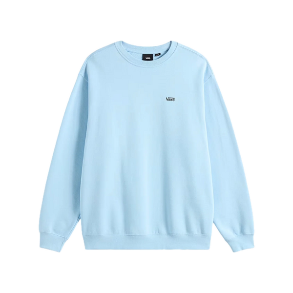 Vans Left Chest II Loose Crew Cloud Blue – lichtblauwe crewneck sweater met loose fit en subtiel Vans-logo