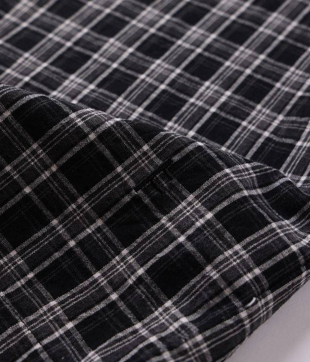 Former Vivian Check SS Shirt Black – short-sleeve woven shirt met black check pattern