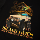 HUF x Thrasher Island Times SS Tee – zwart T-shirt van 100% katoen met Island Times-print van truck, vulkaan en honden
