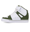 DC Shoes Kids Pure Hi Top EV Olive White high top skate schoen met klittenband en cupsole zool
