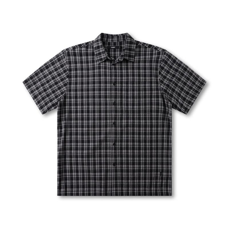 Former Vivian Check SS Shirt Black – short-sleeve woven shirt met black check pattern