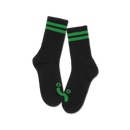 Polar Skate Co Rib Socks Happy Sad Black Green – ribgebreide sokken van katoenmix met Happy Sad-logo en zwarte kleur met groene details.