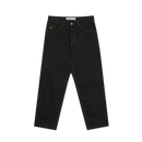 Polar Skate Co '93! Pants Contrast Stitching Black Dark Olive – denim broek van 100% katoen met rechte pasvorm, contraststiksels in dark olive en Polar-label.