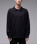 Former Franchise LS Knit Polo Black – premium knit longsleeve polo met minimalistische branding