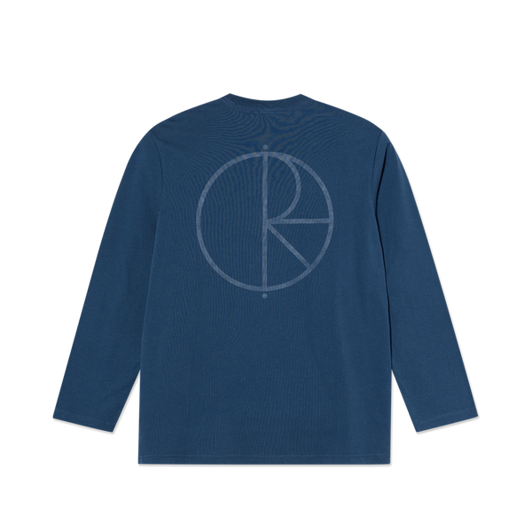 Polar Skate Co Steve LS Tee Stroke Logo Space Blue – longsleeve van 100% katoen met geborduurd Stroke-logo op de borst in Space Blue kleur.