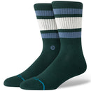 Stance Boyd ST Green – klassieke groene crew sokken met streepdetails, medium cushioning en versterkte hiel en teen