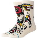 Stance Flash Crew Canvas – crew sokken in canvas kleur met Flash graphic, medium cushioning en Stance branding