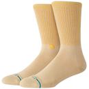 Stance Icon Pop Crew Sand – crew sokken in zandkleur met contrasterende Pop-details, medium cushioning en Stance branding