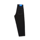 Polar Skate Co Big Boy Pants OG Logo Black White Stitching – zwarte baggy denim met witte stiksels en OG Logo