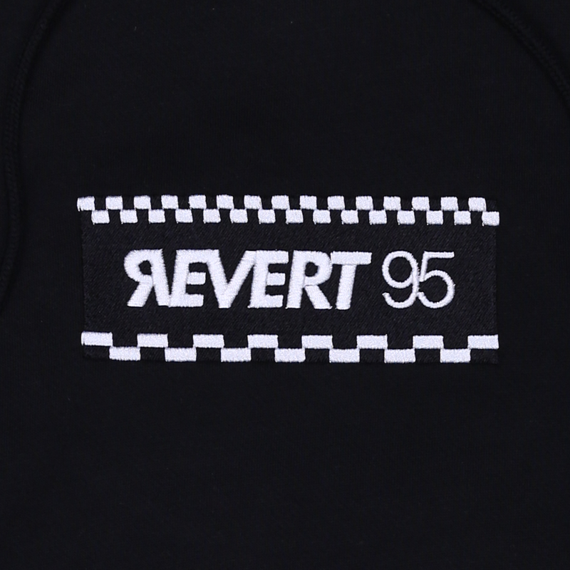Revert 95 Checkerboard Box Logo Hoodie Black