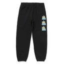 HUF CROWN STACK FLEECE PANT black voorkant plat zwarte jogging broek Revert95.com