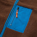 HUF FORT POINT SHERPA JACKET voorzak close-up Dust brown jas Revert95.com