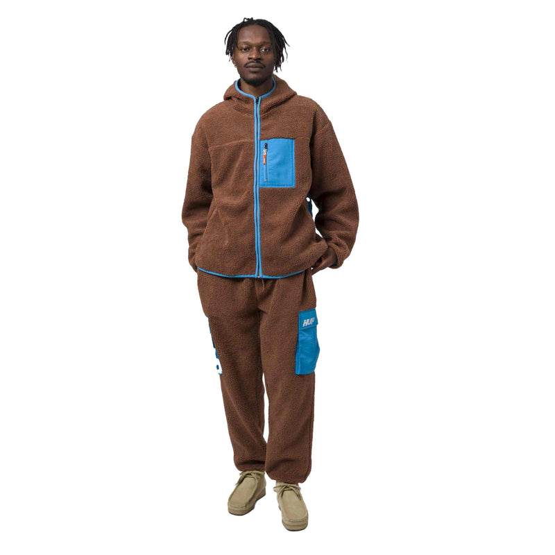 HUF FORT POINT SHERPA PANT Dust brown outfit teddy cargo broek Revert95.com
