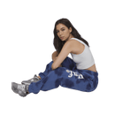 HUF IN BLOOM FLEECE PANT zittend