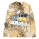 HUF MESS TIEDYE LONG SLEEVE T-SHIRT BROWN voorkant product