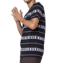 HUF PALISADES STRIPE KNIT TOP black zijkant