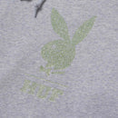 HUF X PLAYBOY RHINESTONE PULLOVER HOODIE Grey Heather voorkant close-up sweater Revert95.com